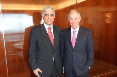 Sheikh Saud bin Saqr Al Qasimi with Stephen A. Schwarzman